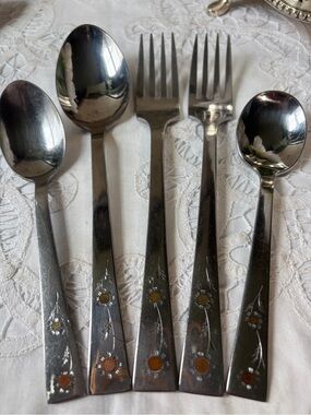 Nasco Radiant Stainless steel flatware set vintage Japan